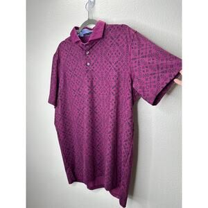 Greyson Men's Purple Performance Geometric Design Polo L